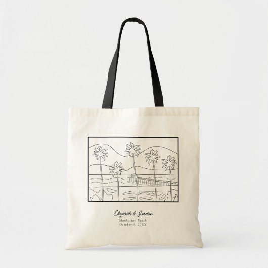 Tote Bag Manhattan Beach Wedding Bienvenue (Devant)