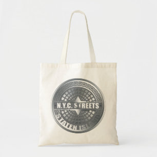 Tote Bag Manhole Staten Island Grey