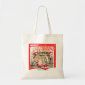 Tote Bag Manoir de Noël confortable avec chien et chat (Devant)