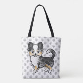 Tote Bag Manteau long bleu Merle Chihuahua Cartoon Chig & P (Dos)