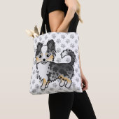 Tote Bag Manteau long bleu Merle Chihuahua Cartoon Chig & P (De près)