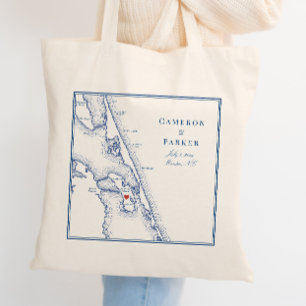 Tote Bag Manteo Caroline du Nord Élégant Mariage de la Mari