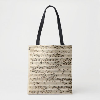 Tote Bag Manuscrit de musique classique avec des signatures