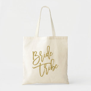 Tote Bag Manuscrit de parties scintillantes d'or de tribu