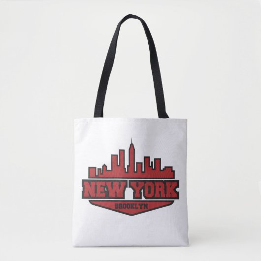 Tote Bag Manuscrit de style de bloc de Brooklyn New York | (Devant)