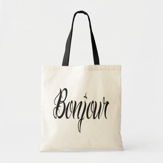 Tote Bag Manuscrit moderne de Bonjour de Français dans le (Devant)