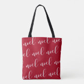 Tote Bag Manuscrit rouge de Noël de Noel | avec votre nom (Dos)