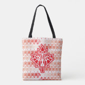 TOTE BAG MAPLE MADE WITH TRIANGLES CANADA FLAG BY MASANSER (Dos)