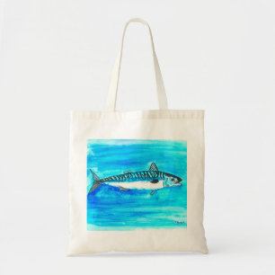 Tote Bag Maquereau poisson aquarelle océan sous la mer