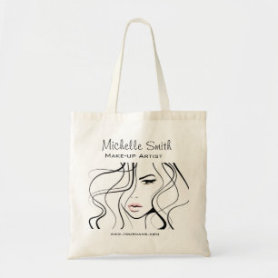 Tote Bag Maquillage féminin minimaliste noir et blanc éléga