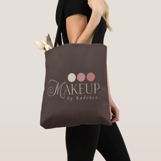 Tote Bag Maquilleuse avec Logo Personnalisé et Marque Perso (De près)