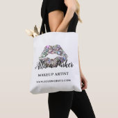 Tote Bag Maquilleuse Paillettes Argentées Baiser des Lèvres (De près)