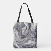 Tote Bag Marbled Gray, White and Gold (Dos)