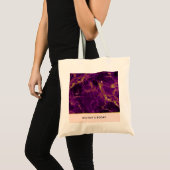 Tote Bag Marbre Abstrait moderne violet et or (Devant (produit))