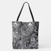 Tote Bag Marbre Abstrait noir et blanc liquide (Dos)
