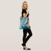 Tote Bag Marbre aux marées électriques de couleur (Sur le modèle)
