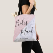 Tote Bag Marbre blanc et rose parties scintillant or brides (De près)