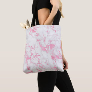 Tote Bag Marbre blanc rose