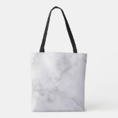 Tote Bag Marbre blanc Script Monogramme personnalisé et nom (Dos)
