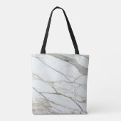 Tote Bag Marbre blanc tendance et fuchsia ajouter cadre nom (Dos)
