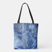 Tote Bag Marbre bleu et texture or (Dos)