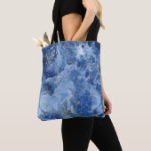 Tote Bag Marbre bleu et texture or (De près)