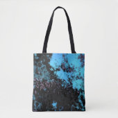 Tote Bag Marbre bleu, gris et violet Abstrait (Devant)