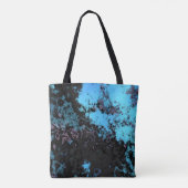 Tote Bag Marbre bleu, gris et violet Abstrait (Dos)