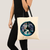 Tote Bag Marbre bleu Monde Photo Paix Art (Devant (produit))