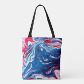Tote Bag Marbre bleu rouge (Dos)