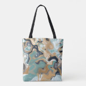 Tote Bag Marbre bleu, turquoise et doré (Dos)