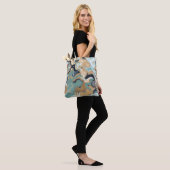 Tote Bag Marbre bleu, turquoise et doré (Sur le modèle)