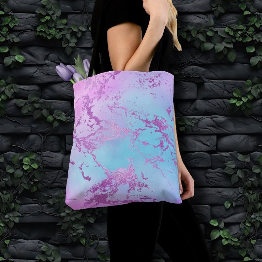 Tote Bag Marbre chic | Glam violet violet violet bleu Ombre