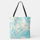 Tote Bag Marbre cool design en Turquoise et Crème (Dos)