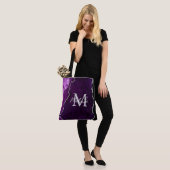 Tote Bag Marbre d'agate violet et argent (Sur le modèle)