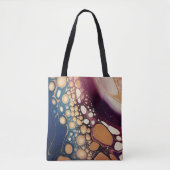 Tote Bag Marbre de Fluide Céleste en Or de Minuit (Devant)
