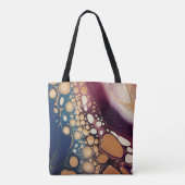 Tote Bag Marbre de Fluide Céleste en Or de Minuit (Dos)