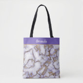 Tote Bag Marbre d'or Amethyst (Devant)