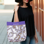 Tote Bag Marbre d'or Amethyst