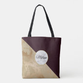 Tote Bag Marbre d'or et Monogramme Motif de Bourgogne (Dos)