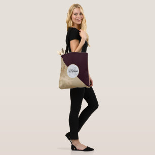 Tote Bag Marbre d'or et Monogramme Motif de Bourgogne