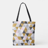 Tote Bag Marbre doré, texture géométrique transparente (Dos)