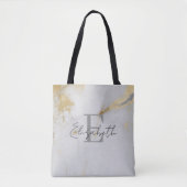 Tote Bag Marbre gris or Monogram (Devant)
