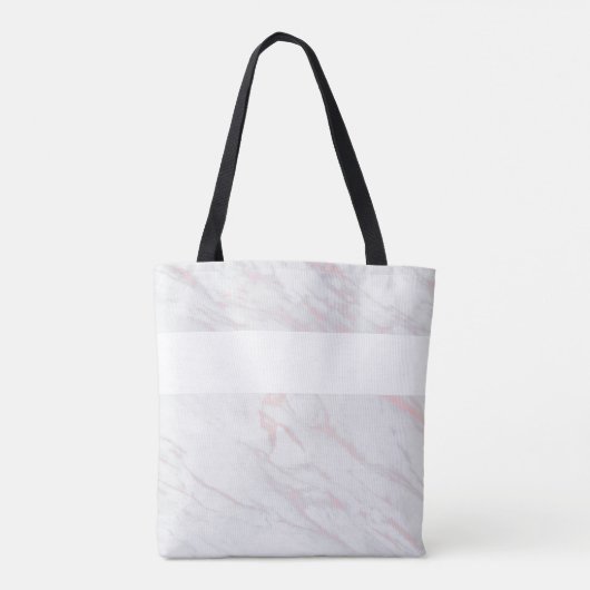 Tote Bag Marbre gris rose moderne Monogramme initial tendan (Dos)