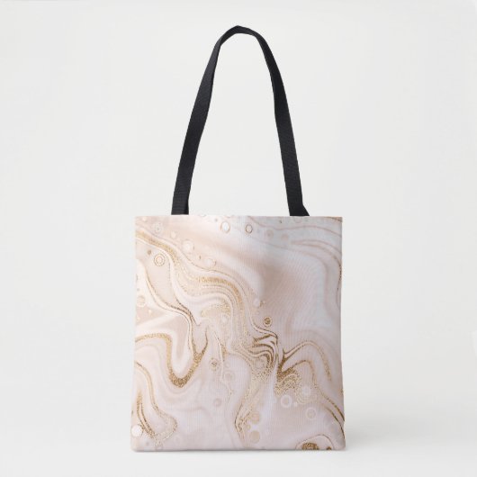 Tote Bag Marbre liquide beige avec éclaboussure de parties  (Devant)
