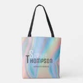 Tote Bag Marbre liquide holographique moderne (Dos)