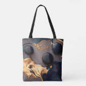 Tote Bag Marbre Liquide Or de Minuit (Dos)