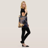Tote Bag Marbre Liquide Or de Minuit (Sur le modèle)