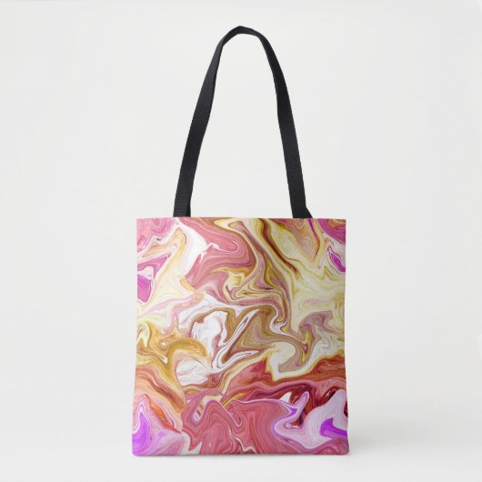 Tote Bag Marbre Magique : Conception abstraite colorée (Devant)