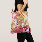 Tote Bag Marbre Magique : Conception abstraite colorée (De près)